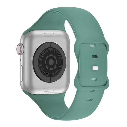 KALEBOL Watch Band for Apple Watch Series 10 42mm / 9 8 7 41mm / SE (2023) SE (2022) SE 6 5 4 40mm / 3 2 1 38mm Silicone Sport Bands, Size: L - Green