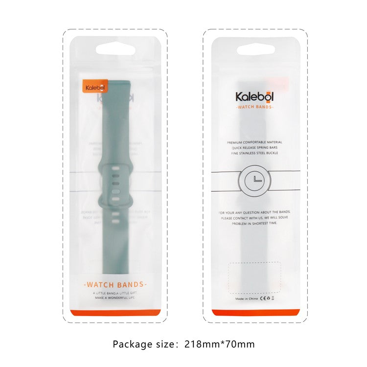 KALEBOL Watch Band for Apple Watch Series 10 42mm / 9 8 7 41mm / SE (2023) SE (2022) SE 6 5 4 40mm / 3 2 1 38mm Silicone Sport Bands, Size: L - Green