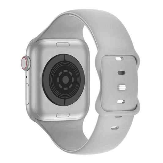 KALEBOL For Apple Watch 10 46mm / Ultra 2 / Ultra 49mm / 9 8 7 45mm / SE (2023) SE (2022) SE 6 5 4 44mm / 3 2 1 42mm Silicone Watch Strap, Size: S / M - Grey