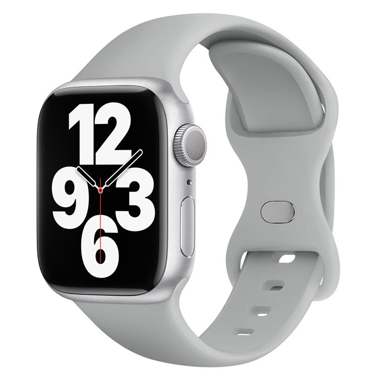 KALEBOL For Apple Watch 10 46mm / Ultra 2 / Ultra 49mm / 9 8 7 45mm / SE (2023) SE (2022) SE 6 5 4 44mm / 3 2 1 42mm Silicone Watch Strap, Size: S / M - Grey