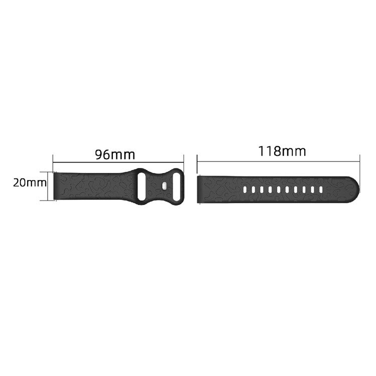 For Garmin Venu 2 Plus / vivoactive 5 Armband 20mm Silicone Watch Band Leopard Texture Strap - Navy Blue