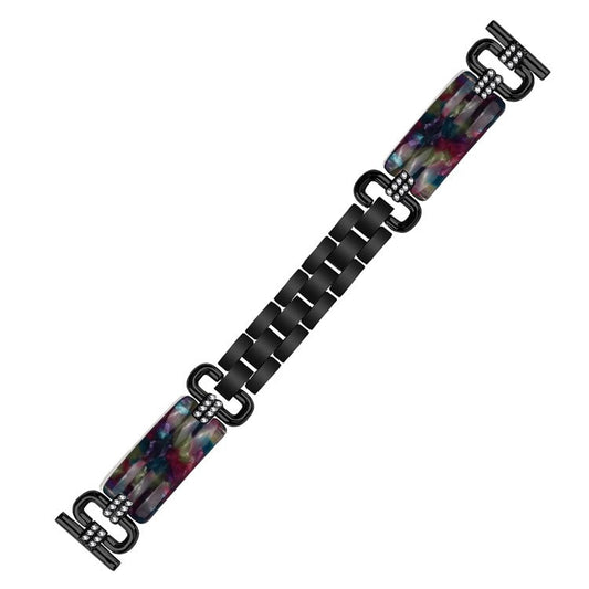 For Garmin Forerunner 645  /  645 Music Resin Watch Band with Rhinestone - Black