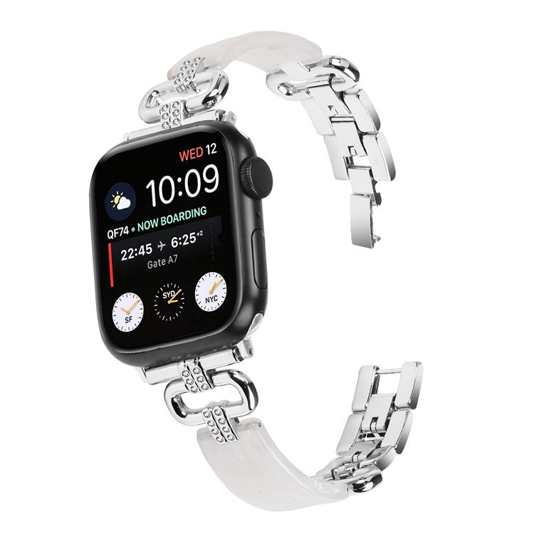 Watch Band for Apple Watch Series 10 42mm / 9 8 7 41mm / SE (2023) SE (2022) SE 6 5 4 40mm / 3 2 1 38mm Resin Wrist Strap - Silver