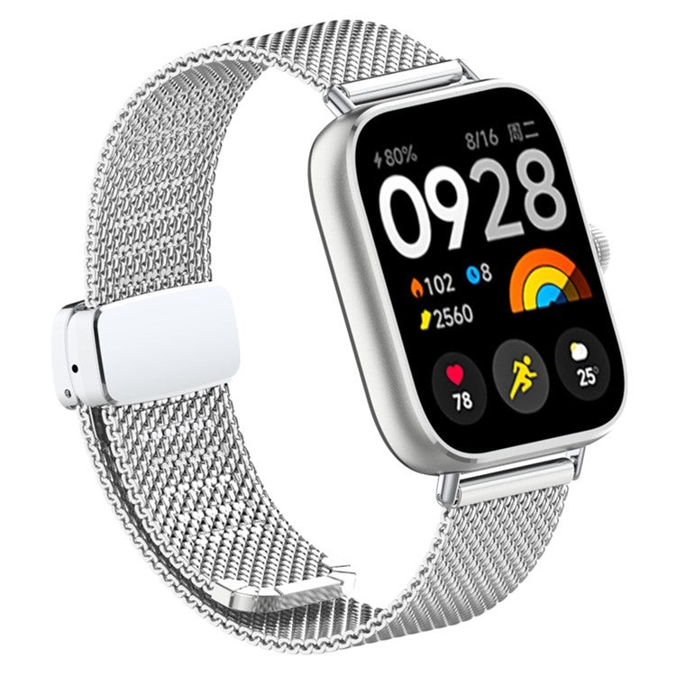 For Samsung Galaxy Watch3 45mm / Huawei Watch Ultimate Stainless Steel 22mm Milanese Watch Band - Silver