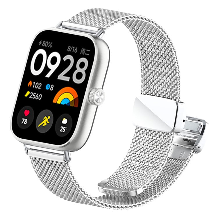 For Samsung Galaxy Watch3 45mm / Huawei Watch Ultimate Stainless Steel 22mm Milanese Watch Band - Silver