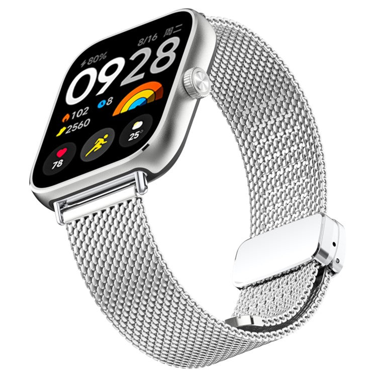 For Samsung Galaxy Watch3 45mm / Huawei Watch Ultimate Stainless Steel 22mm Milanese Watch Band - Silver