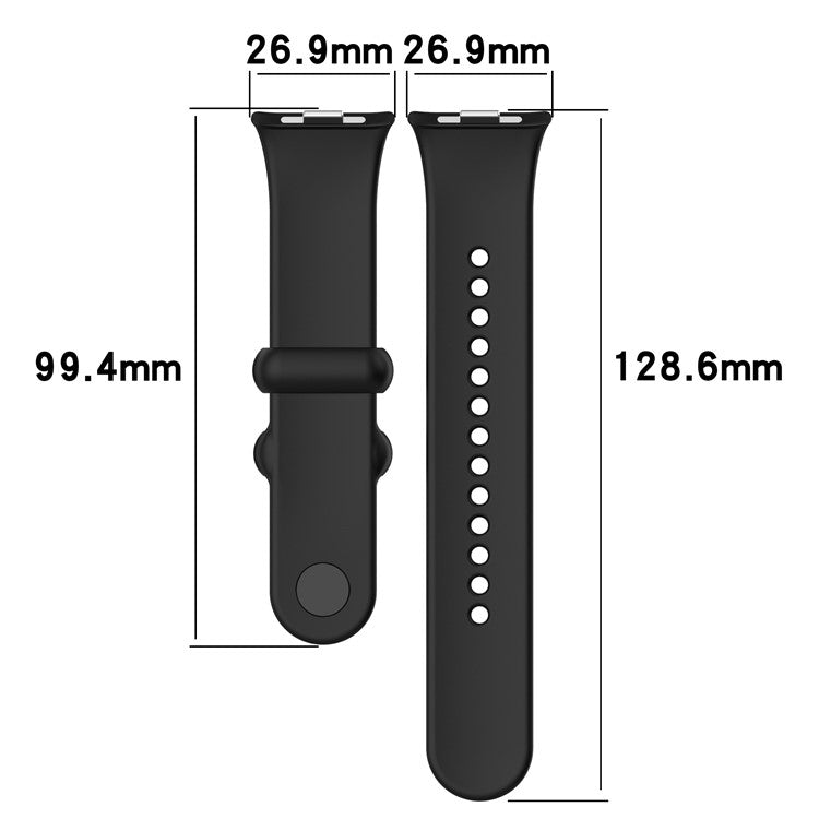 For Xiaomi Smart Band 9 Pro / 8 Pro / Redmi Watch 4 / Watch 5 / Watch 5 eSIM Silicone Watch Strap Adjustable Band - Black
