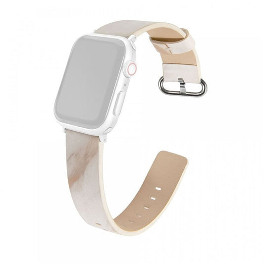 Watch Strap for Apple Watch Series 10 42mm / 9 8 7 41mm / SE (2023) SE (2022) SE 6 5 4 40mm / 3 2 1 38mm Marble Replacement Band - White