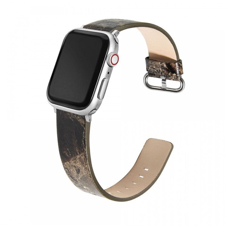 Watch Strap for Apple Watch Series 10 42mm / 9 8 7 41mm / SE (2023) SE (2022) SE 6 5 4 40mm / 3 2 1 38mm Marble Replacement Band - Coffee