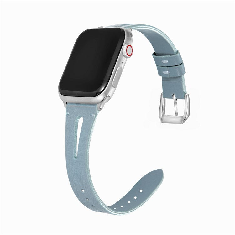 Watch Strap for Apple Watch Series 10 42mm / 9 8 7 41mm / SE (2023) SE (2022) SE 6 5 4 40mm / 3 2 1 38mm Leather Replacement Straps - Blue