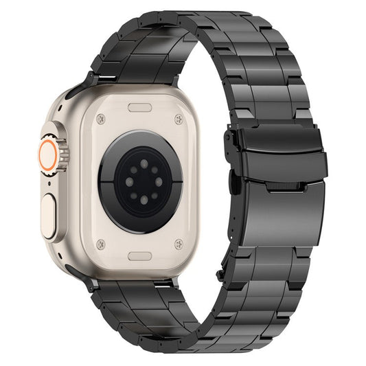 For Apple Watch 10 46mm / Ultra 2 / Ultra 49mm / 9 8 7 45mm / SE (2023) SE (2022) SE 6 5 4 44mm / 3 2 1 42mm Titanium Steel Watch Band - Black