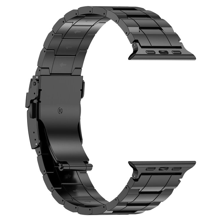 For Apple Watch 10 46mm / Ultra 2 / Ultra 49mm / 9 8 7 45mm / SE (2023) SE (2022) SE 6 5 4 44mm / 3 2 1 42mm Titanium Steel Watch Band - Black