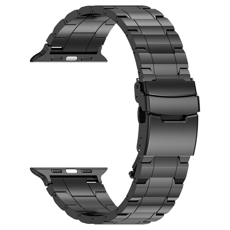 For Apple Watch 10 46mm / Ultra 2 / Ultra 49mm / 9 8 7 45mm / SE (2023) SE (2022) SE 6 5 4 44mm / 3 2 1 42mm Titanium Steel Watch Band - Black