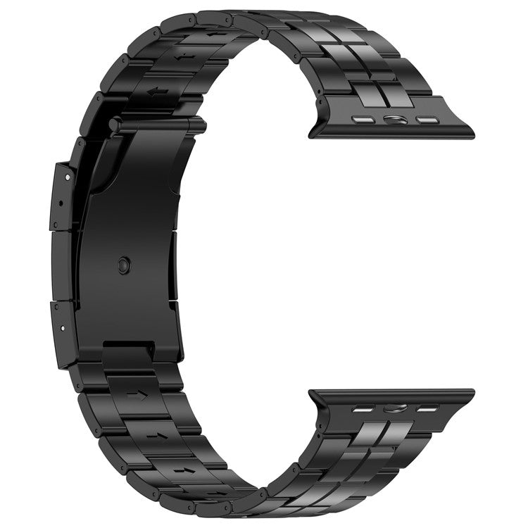 Titanium Steel Band for Apple Watch 10 46mm / Ultra 2 / Ultra 49mm / 9 8 7 45mm / SE (2023) SE (2022) SE 6 5 4 44mm / 3 2 1 42mm Strap - Black