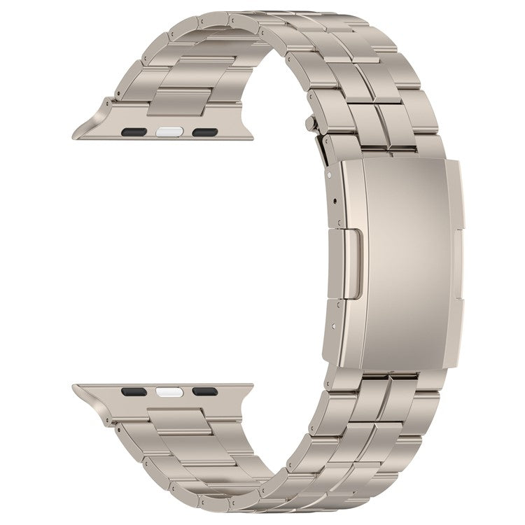 Titanium Steel Band for Apple Watch 10 46mm / Ultra 2 / Ultra 49mm / 9 8 7 45mm / SE (2023) SE (2022) SE 6 5 4 44mm / 3 2 1 42mm Strap - Starlight Color