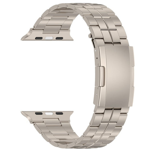 Titanium Steel Band for Apple Watch 10 46mm / Ultra 2 / Ultra 49mm / 9 8 7 45mm / SE (2023) SE (2022) SE 6 5 4 44mm / 3 2 1 42mm Strap - Starlight Color