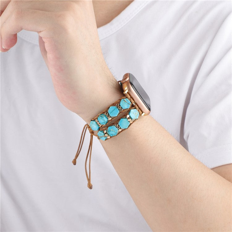 For Apple Watch 10 46mm / Ultra 2 / Ultra 49mm / 9 8 7 45mm / SE (2023) SE (2022) SE 6 5 4 44mm / 3 2 1 42mm Stone Watch Band - Blue