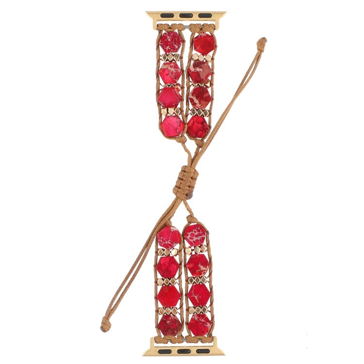 Strap for Apple Watch Series 10 42mm / 9 8 7 41mm / SE (2023) SE (2022) SE 6 5 4 40mm / 3 2 1 38mm Stone Watch Strap - Red