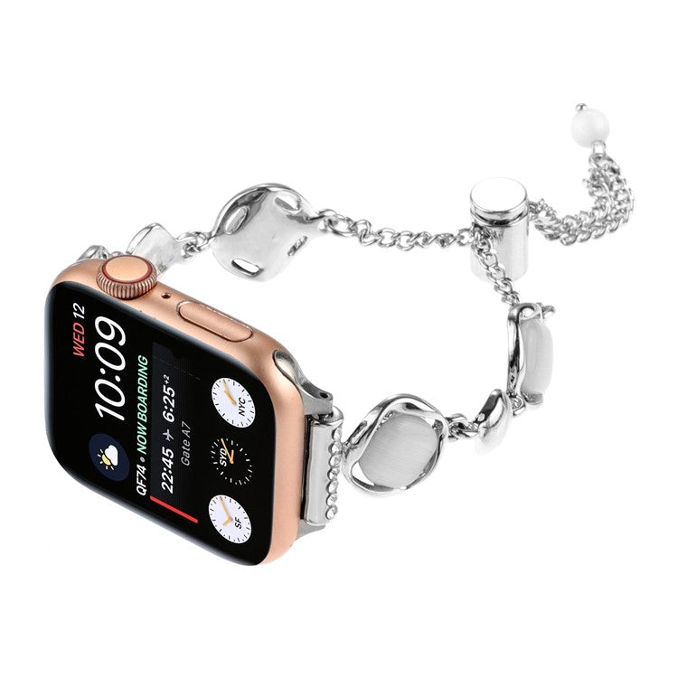 Strap for Apple Watch Series 10 42mm / 9 8 7 41mm / SE (2023) SE (2022) SE 6 5 4 40mm / 3 2 1 38mm Metal Chain Watch Strap - Silver