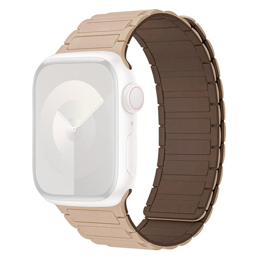 For Apple Watch 10 46mm / Ultra 2 / Ultra 49mm / 9 8 7 45mm / SE (2023) SE (2022) SE 6 5 4 44mm / 3 2 1 42mm Silicone Wrist Strap - Milk Tea+Chocolate