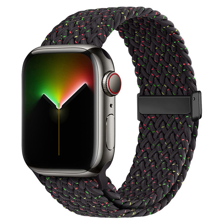 For Apple Watch Series 10 42mm / 9 8 7 41mm / SE (2023) SE (2022) SE 6 5 4 40mm / 3 2 1 38mm Nylon Strap Replacement - Starlight Black