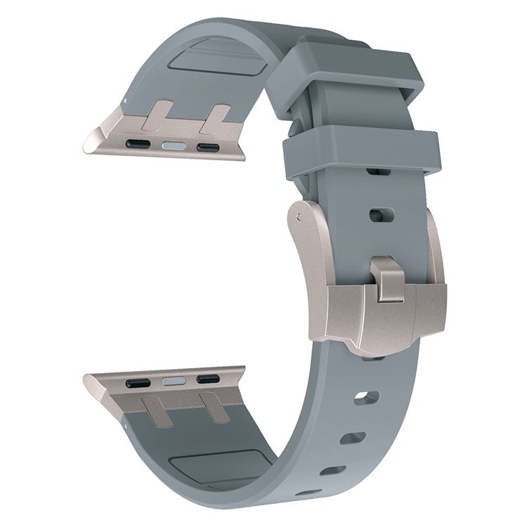 For Apple Watch 10 46mm / Ultra 2 / Ultra 49mm / 9 8 7 45mm / SE (2023) SE (2022) SE 6 5 4 44mm / 3 2 1 42mm Liquid Silicone Band - Titanium Grey