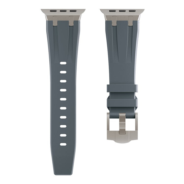 For Apple Watch 10 46mm / Ultra 2 / Ultra 49mm / 9 8 7 45mm / SE (2023) SE (2022) SE 6 5 4 44mm / 3 2 1 42mm Liquid Silicone Band - Titanium Grey