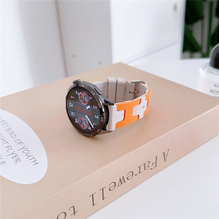 For Samsung Galaxy Watch FE 40mm / Watch6 / Watch6 Classic / Huawei Watch GT 4 41mm Silicone 20mm Watch Band - Baby Blue / White