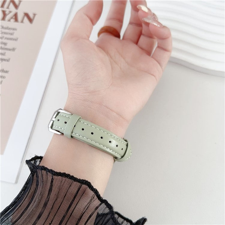 For Apple Watch Series 10 42mm / 9 8 7 41mm / SE (2023) SE (2022) SE 6 5 4 40mm / 3 2 1 38mm PU Leather Watch Band - Black