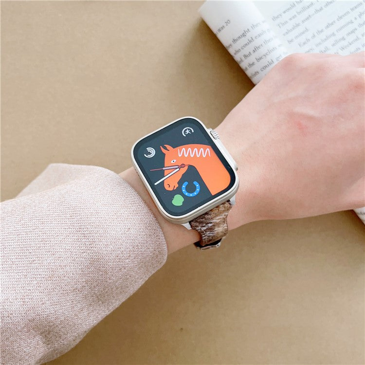 For Apple Watch Series 10 42mm / 9 8 7 41mm / SE (2023) SE (2022) SE 6 5 4 40mm / 3 2 1 38mm Woolen Watch Band - Fine Black / White