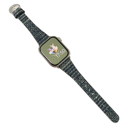 For Apple Watch Series 10 42mm / 9 8 7 41mm / SE (2023) SE (2022) SE 6 5 4 40mm / 3 2 1 38mm Woolen Replacement Band - Dark Green