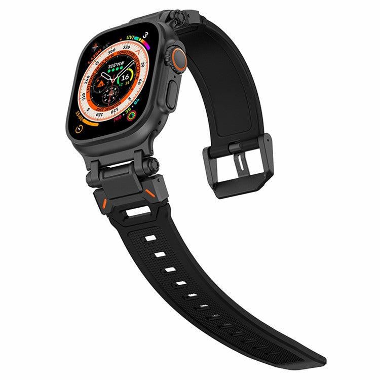 For Apple Watch 10 46mm / Ultra 2 / Ultra 49mm / 9 8 7 45mm / SE (2023) SE (2022) SE 6 5 4 44mm / 3 2 1 42mm Silicone Strap - All Black