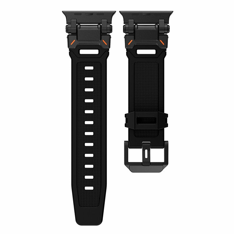 For Apple Watch 10 46mm / Ultra 2 / Ultra 49mm / 9 8 7 45mm / SE (2023) SE (2022) SE 6 5 4 44mm / 3 2 1 42mm Silicone Strap - All Black
