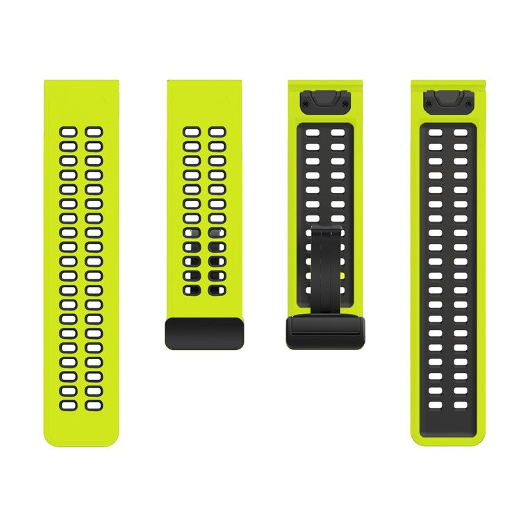 For Garmin Fenix 7 Pro / Fenix 7 Replacement Band 22mm Silicone Strap with Magnetic Buckle - Lime+Black