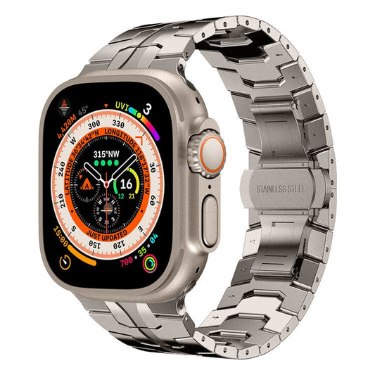 For Apple Watch 10 46mm / Ultra 2 / Ultra 49mm / 9 8 7 45mm / SE (2023) SE (2022) SE 6 5 4 44mm / 3 2 1 42mm Watch Band Stainless Steel - Titanium