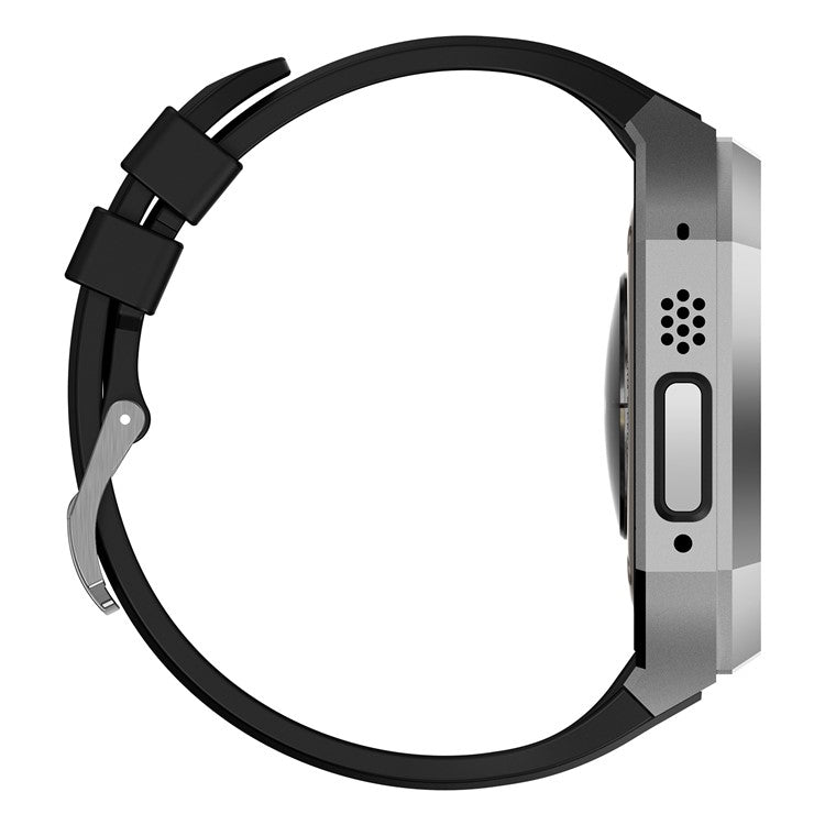 For Apple Watch Ultra 2 Ultra 49mm Soft Fluororubber Strap with Stainless Steel Wristwatch Case - Silver