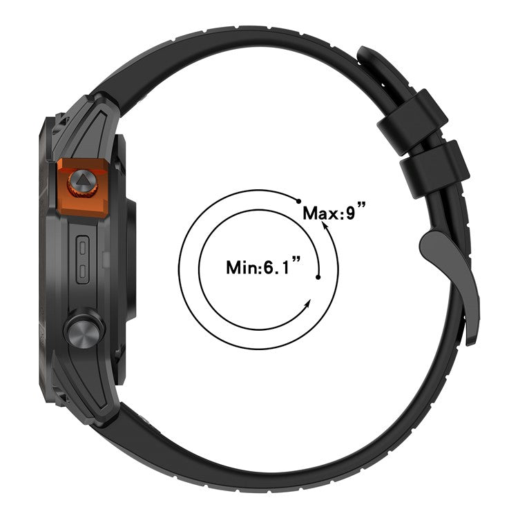 For Garmin Fenix 7 / 7 Pro / 6 / 6 Pro QuickFit 22mm Watch Band Dual Color Silicone Strap - Black+Blue