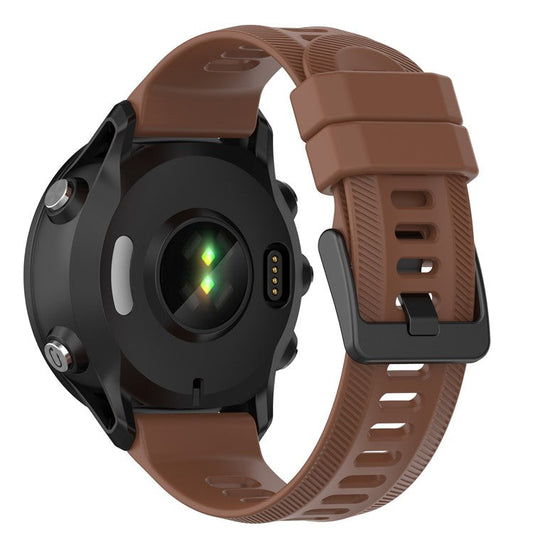 For Garmin Forerunner 955 Silicone Watch Band Soft Sport Strap - Coffee