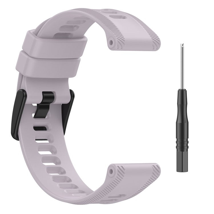 For Garmin Forerunner 955 Silicone Watch Band Soft Sport Strap - Light Purple