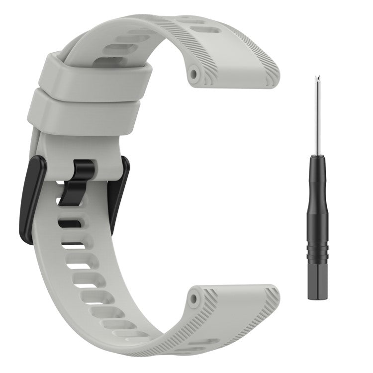 For Garmin Forerunner 955 Silicone Watch Band Soft Sport Strap - Grey