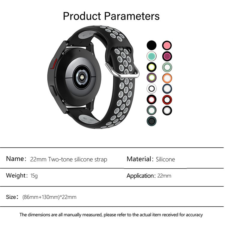 KALEBOL KLB-SSGJ-001 For Samsung Galaxy Watch3 45mm Silicone Band 22mm Watch Strap - Black+Pink