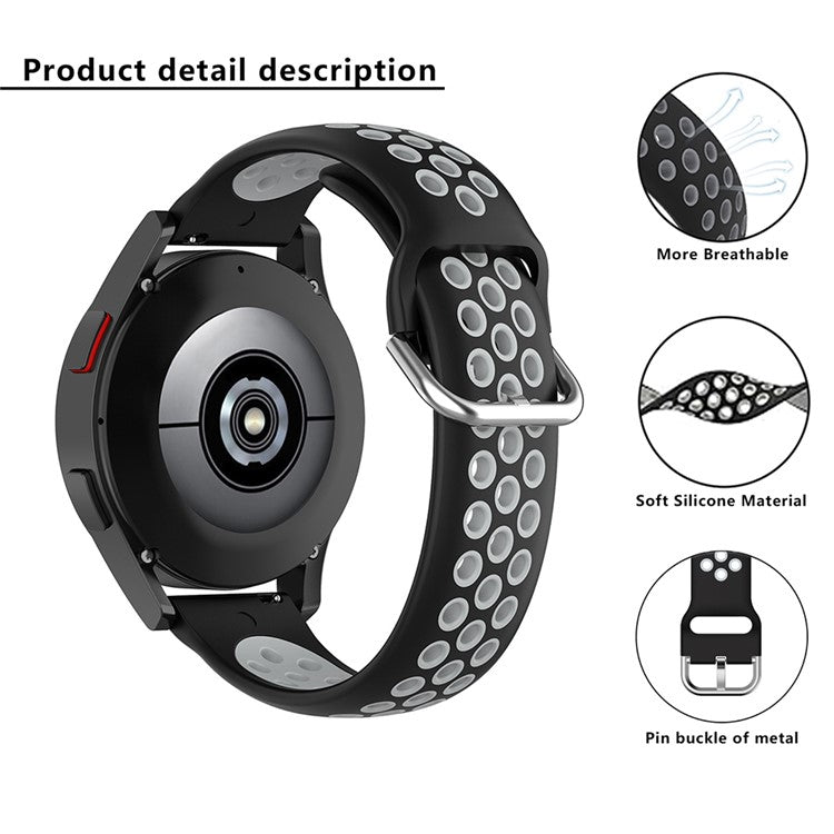 KALEBOL KLB-SSGJ-001 For Samsung Galaxy Watch6 Classic 47mm 43mm Silicone Watch Band 20mm Dual Color - Olive Green+Black