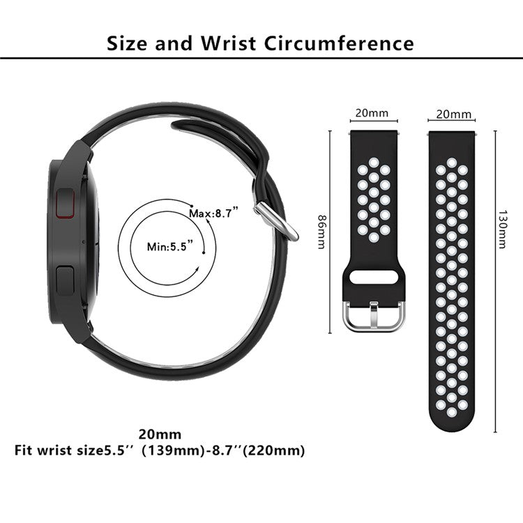 KALEBOL KLB-SSGJ-001 For Samsung Galaxy Watch6 Classic 47mm 43mm Silicone Watch Band 20mm Dual Color - Olive Green+Black