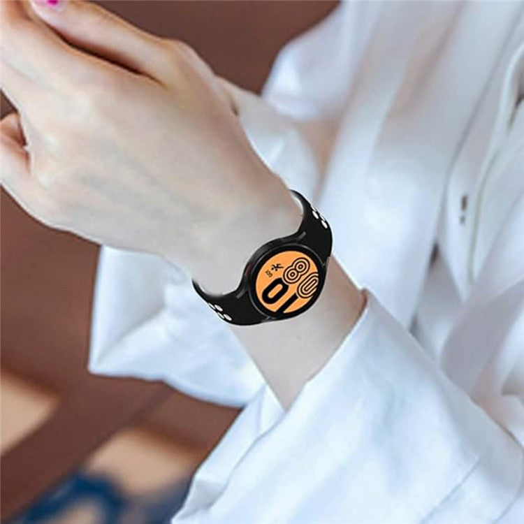 KALEBOL KLB-SSGJ-001 For Samsung Galaxy Watch FE 40mm / Watch4 / Watch 5 / Watch6 Silicone Watch Band Soft Strap - Black+Yellow