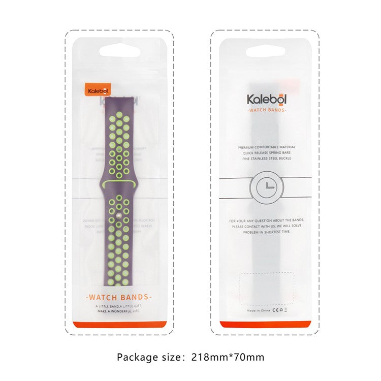 KALEBOL KLB-SSGJ-001 For Samsung Galaxy Watch FE 40mm / Watch4 / Watch 5 / Watch6 Silicone Watch Band Soft Strap - Black+Yellow