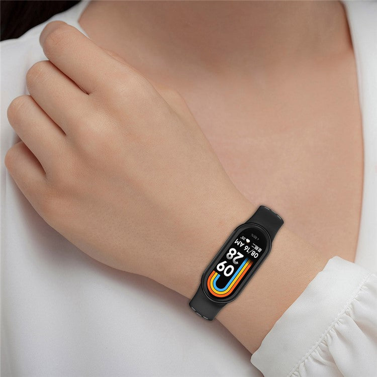 KALEBOL KLB-SSGJ-001 For Xiaomi Smart Band 9 NFC / 9 / 8 NFC / 8 Silicone Watch Band Waterproof Strap - Black+Blue