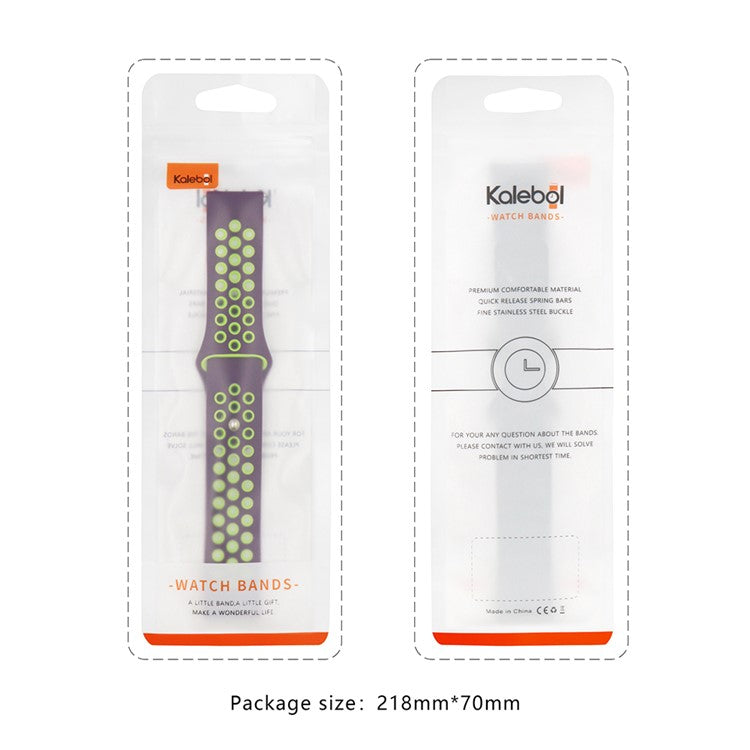 KALEBOL For Apple Watch Series 10 42mm / 9 8 7 41mm / SE (2023) SE (2022) SE 6 5 4 40mm / 3 2 1 38mm Sporty Silicone Watch Band - White+Black