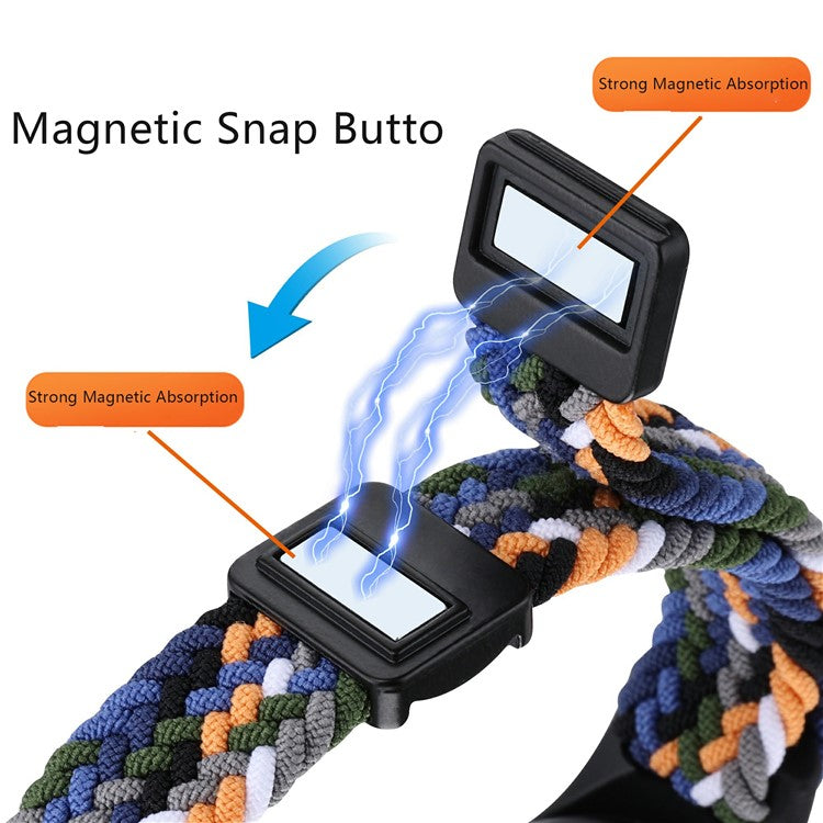 Magnetic Braided Nylon Strap for Xiaomi Smart Band 9 NFC / 9 / 8 NFC / 8 Replacement Watch Band - Pink