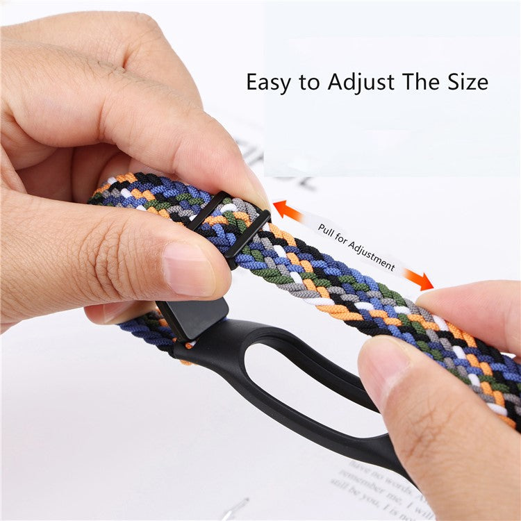 Magnetic Braided Nylon Strap for Xiaomi Smart Band 9 NFC / 9 / 8 NFC / 8 Replacement Watch Band - Pink