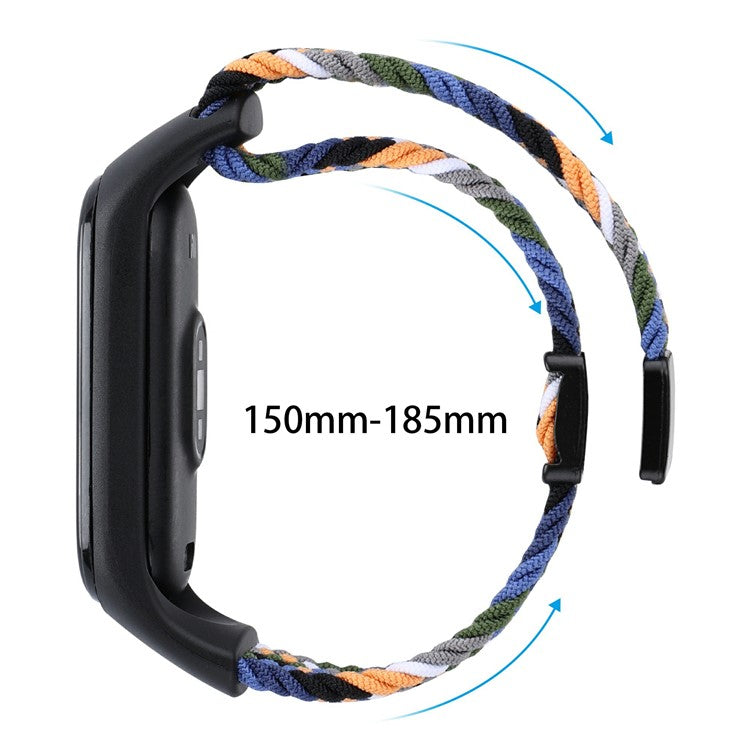 Magnetic Braided Nylon Strap for Xiaomi Smart Band 9 NFC / 9 / 8 NFC / 8 Replacement Watch Band - Pink